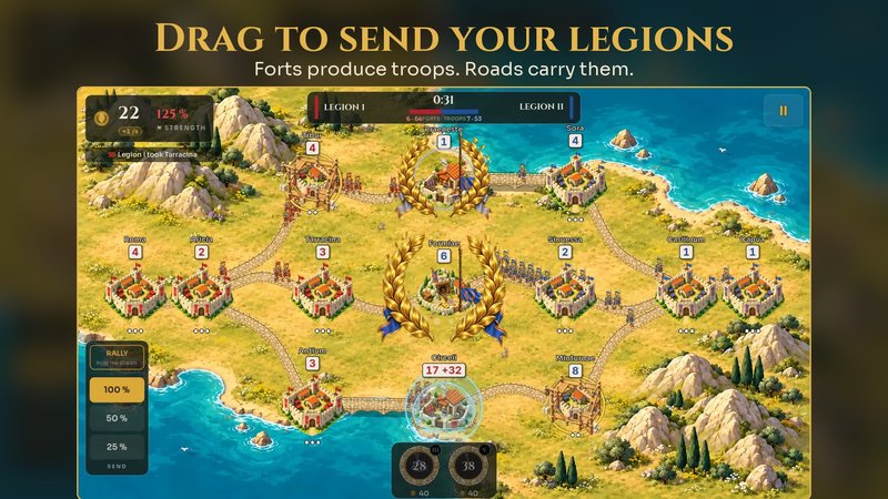 Via Appia: two legions meet on the coast road