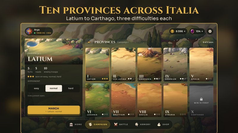 The campaign map of ten provinces
