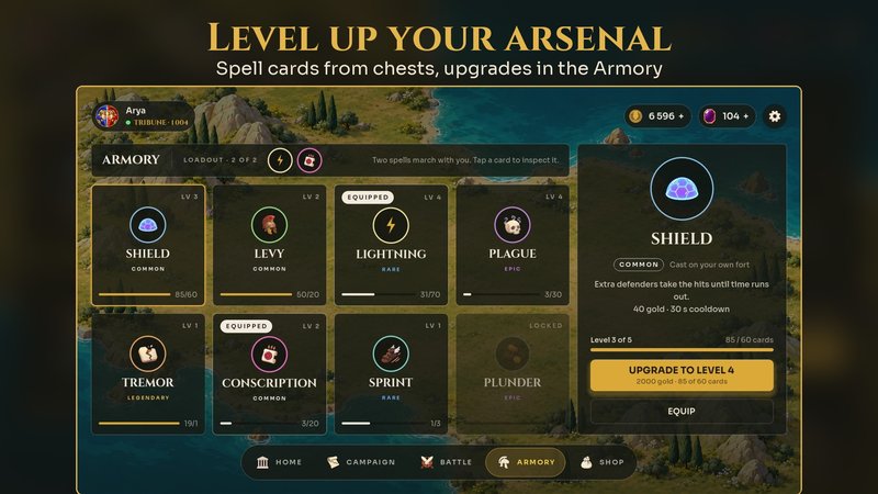 The Armory with eight spell cards